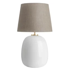 HADELAND GLASSVERK Bordlamper|Bordlamper-Austra Bordlampe 40*30*38 Beige skjerm Hvit