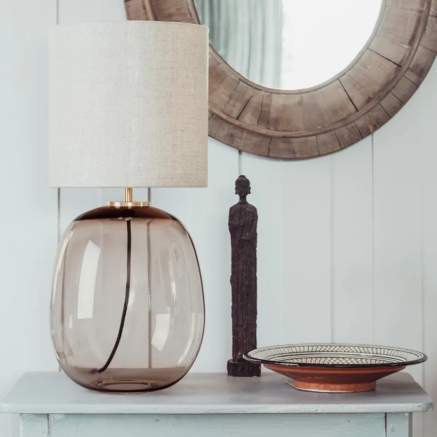 HADELAND GLASSVERK Bordlamper|Bordlamper-Austra Bordlampe 35*30 Orange skjerm Hvit