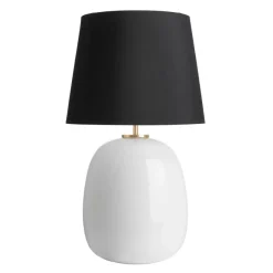 HADELAND GLASSVERK Bordlamper|Bordlamper-Austra Bordlampe 40*30*38 Sort skjerm Hvit