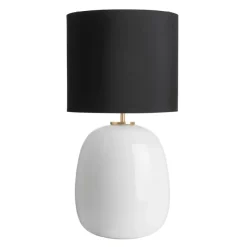 HADELAND GLASSVERK Bordlamper|Bordlamper-Austra Bordlampe 35*30 Sort skjerm Hvit