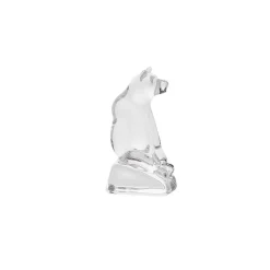 HADELAND GLASSVERK Glassfigurer-BJØRN SITTENDE 9 CM Klar