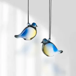HADELAND GLASSVERK Glassfigurer-BLÅMEIS HENGEPYNT 5CM 2-PK