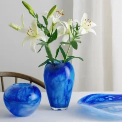 HADELAND GLASSVERK AS Dekorfat Og -Boller|Fat Og Serveringsfat-BLUE OCEAN FAT 40 CM BLÅ