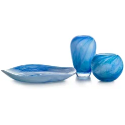HADELAND GLASSVERK AS Vaser|Kunstglass-BLUE OCEAN VASE 24 CM BLÅ