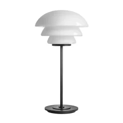 HADELAND GLASSVERK AS Bordlamper|Bordlamper-BORDLAMPE 4006 MED SORT METALLFOT Hvit