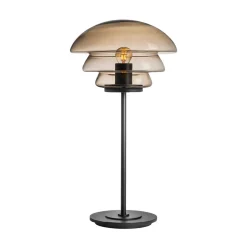 HADELAND GLASSVERK AS Bordlamper|Bordlamper-BORDLAMPE 4006 MED SORT METALLFOT Kakao