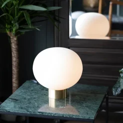 HADELAND GLASSVERK AS Bordlamper|Bordlamper-BORDLAMPE 4169 SMALL M. SORT SOKKEL Hvit