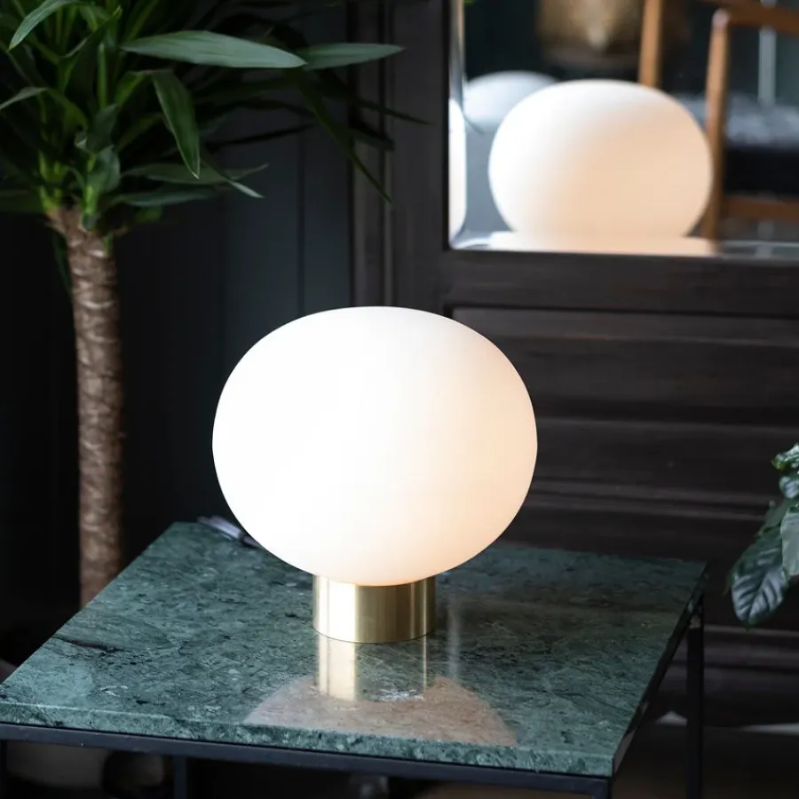 HADELAND GLASSVERK AS Bordlamper|Bordlamper-BORDLAMPE 4169 SMALL M. SORT SOKKEL Hvit
