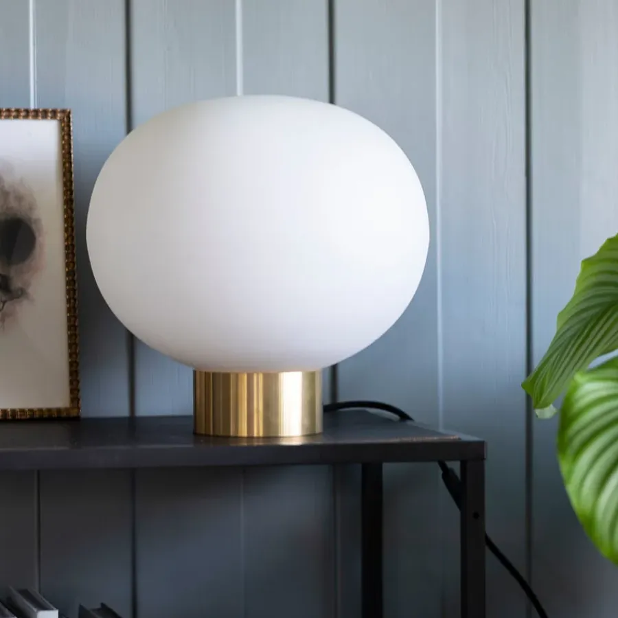HADELAND GLASSVERK AS Bordlamper|Bordlamper-BORDLAMPE 4169 SMALL M. SORT SOKKEL Hvit