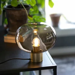 HADELAND GLASSVERK AS Bordlamper|Bordlamper-BORDLAMPE 4169 SMALL M. SORT SOKKEL Kakao