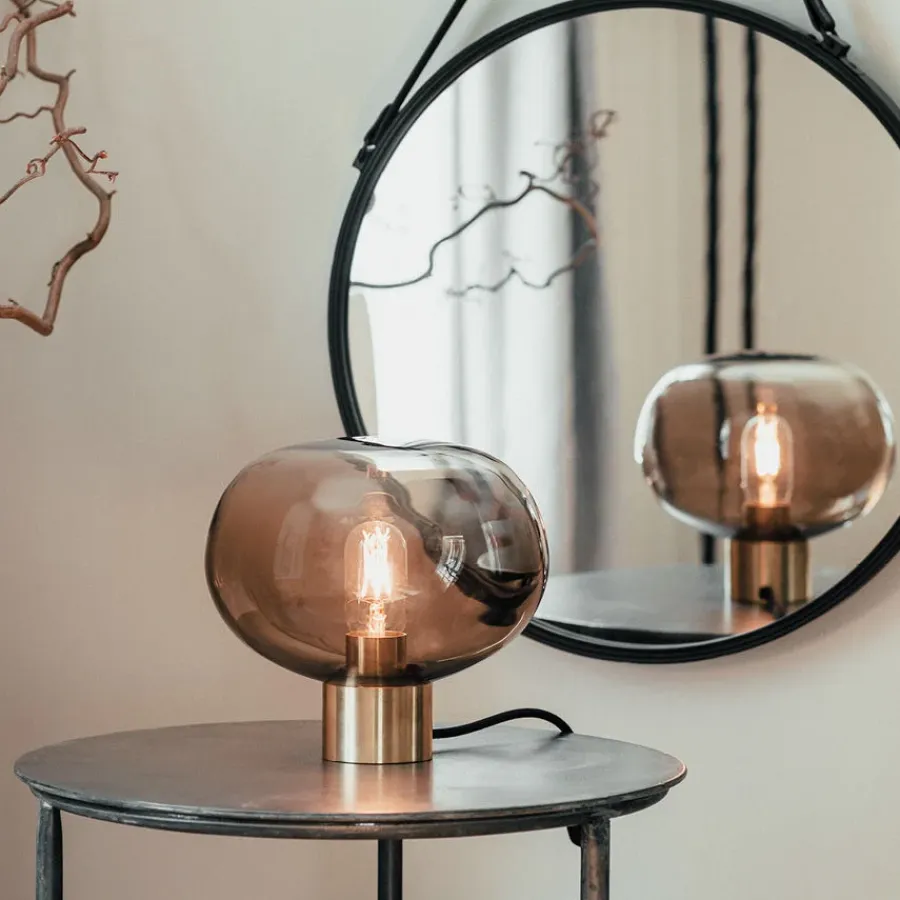 HADELAND GLASSVERK AS Bordlamper|Bordlamper-BORDLAMPE 4169 SMALL M. SORT SOKKEL Kakao