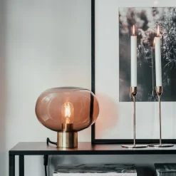 HADELAND GLASSVERK AS Bordlamper|Bordlamper-BORDLAMPE 4169 SMALL M. SORT SOKKEL Kakao