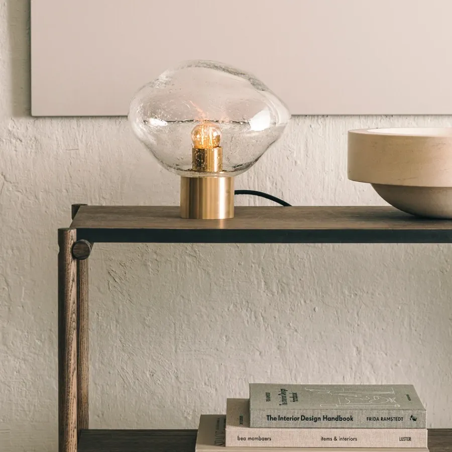 HADELAND GLASSVERK Bordlamper|Bordlamper-CRYSTAL STONE BORDLAMPE KLAR M/SODA