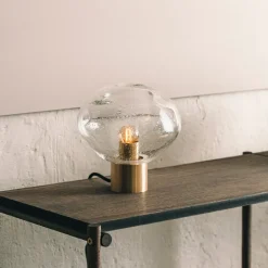 HADELAND GLASSVERK Bordlamper|Bordlamper-CRYSTAL STONE BORDLAMPE KLAR M/SODA