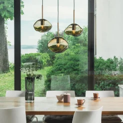 HADELAND GLASSVERK Taklamper|Crystal Stone-CRYSTAL STONE MOOKA 3 STK Kakao