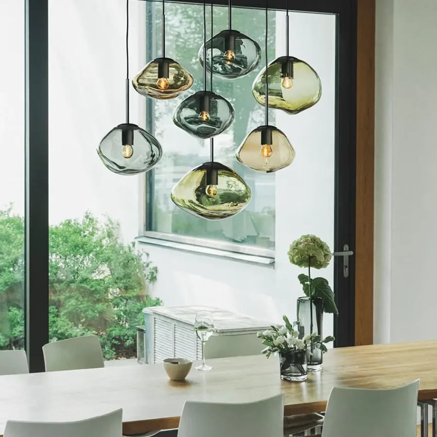 HADELAND GLASSVERK AS Taklamper|Crystal Stone-CRYSTAL STONE OLIVIN 7 STK Flerfarget