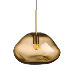 HADELAND GLASSVERK Taklamper|Crystal Stone-CRYSTAL STONE PENDELLAMPE KAKAO