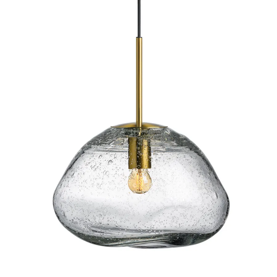 HADELAND GLASSVERK Taklamper|Crystal Stone-CRYSTAL STONE PENDELLAMPE KLAR SODA