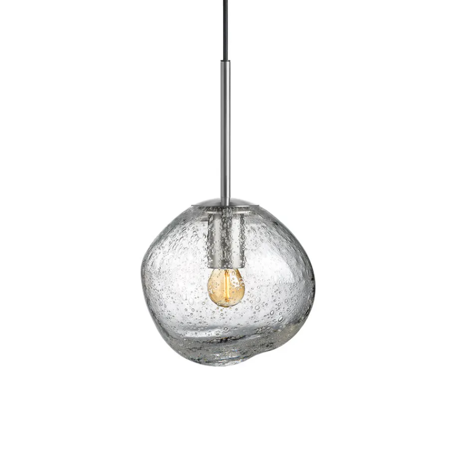 HADELAND GLASSVERK Taklamper|Crystal Stone-CRYSTAL STONE PENDELLAMPE KLAR SODA