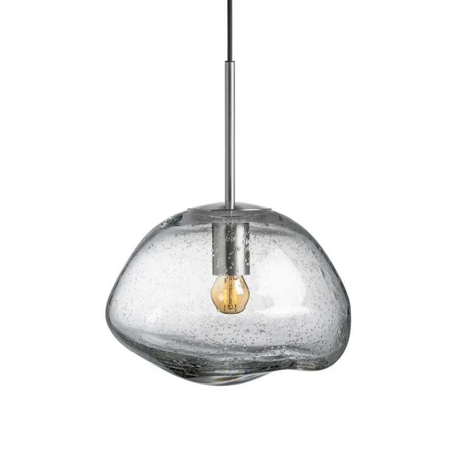 HADELAND GLASSVERK Taklamper|Crystal Stone-CRYSTAL STONE PENDELLAMPE KLAR SODA