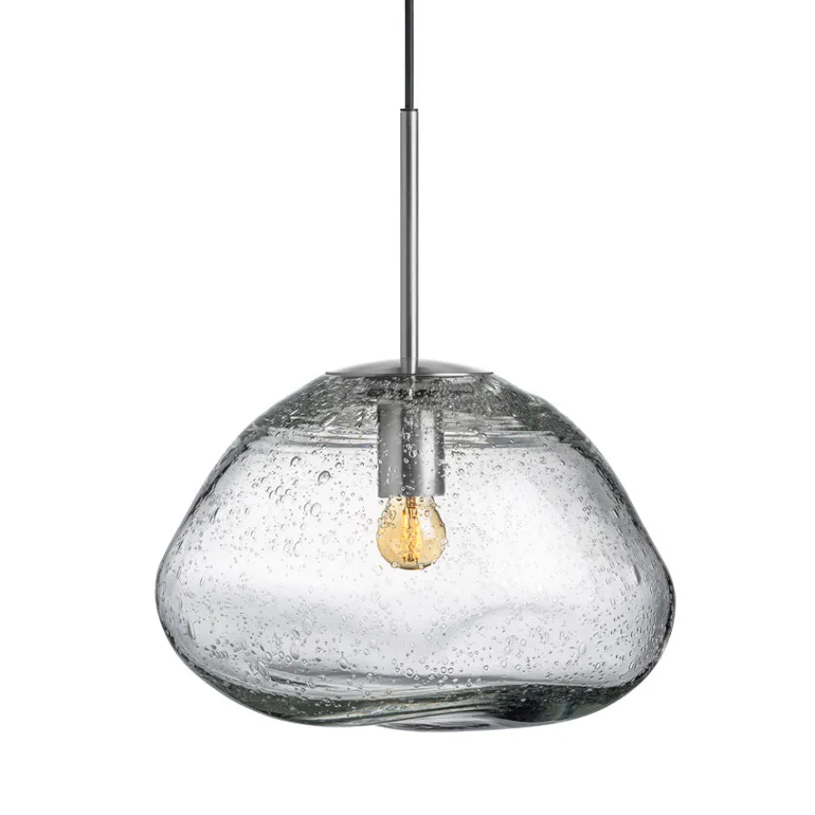 HADELAND GLASSVERK Taklamper|Crystal Stone-CRYSTAL STONE PENDELLAMPE KLAR SODA