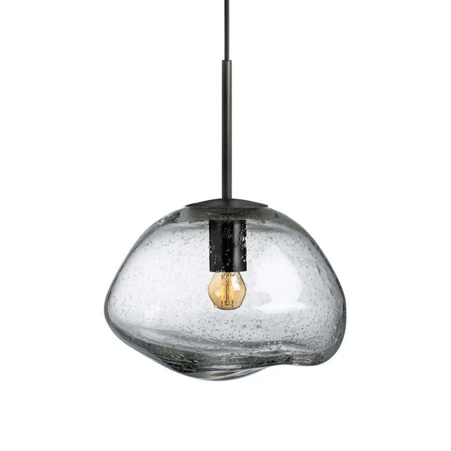 HADELAND GLASSVERK Taklamper|Crystal Stone-CRYSTAL STONE PENDELLAMPE KLAR SODA