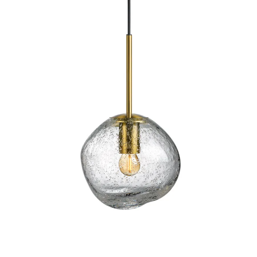 HADELAND GLASSVERK Taklamper|Crystal Stone-CRYSTAL STONE PENDELLAMPE KLAR SODA