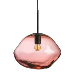 HADELAND GLASSVERK Taklamper|Crystal Stone-CRYSTAL STONE PENDELLAMPE MORGENRØD