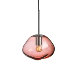 HADELAND GLASSVERK Taklamper|Crystal Stone-CRYSTAL STONE PENDELLAMPE MORGENRØD