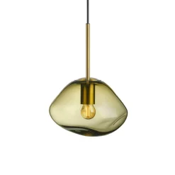 HADELAND GLASSVERK Taklamper|Crystal Stone-CRYSTAL STONE PENDELLAMPE OLIVEN