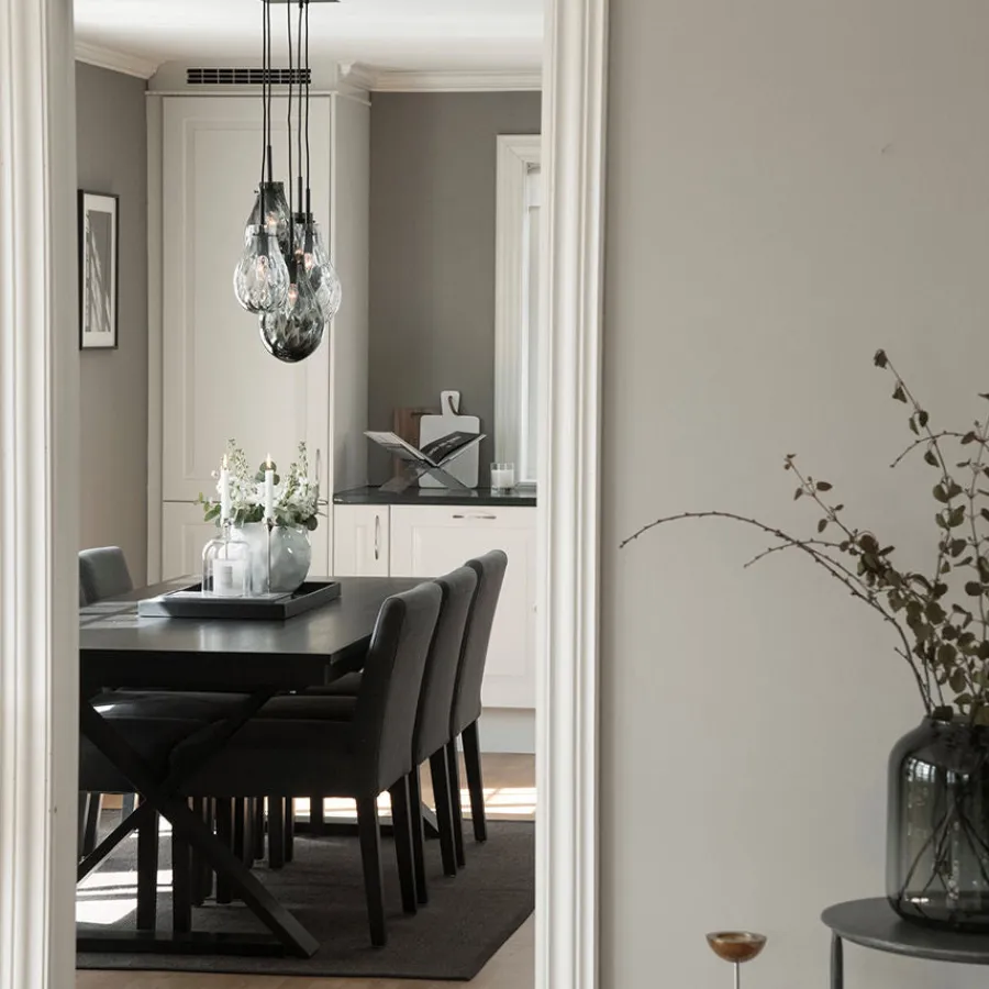 HADELAND GLASSVERK AS Taklamper|Dråpe-DOBBELTOPTIKK LYS RØKGRÅ 285MM
