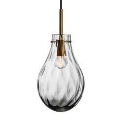 HADELAND GLASSVERK AS Taklamper|Dråpe-DOBBELTOPTIKK LYS RØKGRÅ 285MM