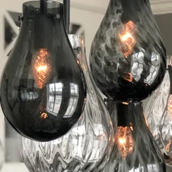 HADELAND GLASSVERK AS Taklamper|Dråpe-DOBBELTOPTIKK RØKGRÅ 230MM
