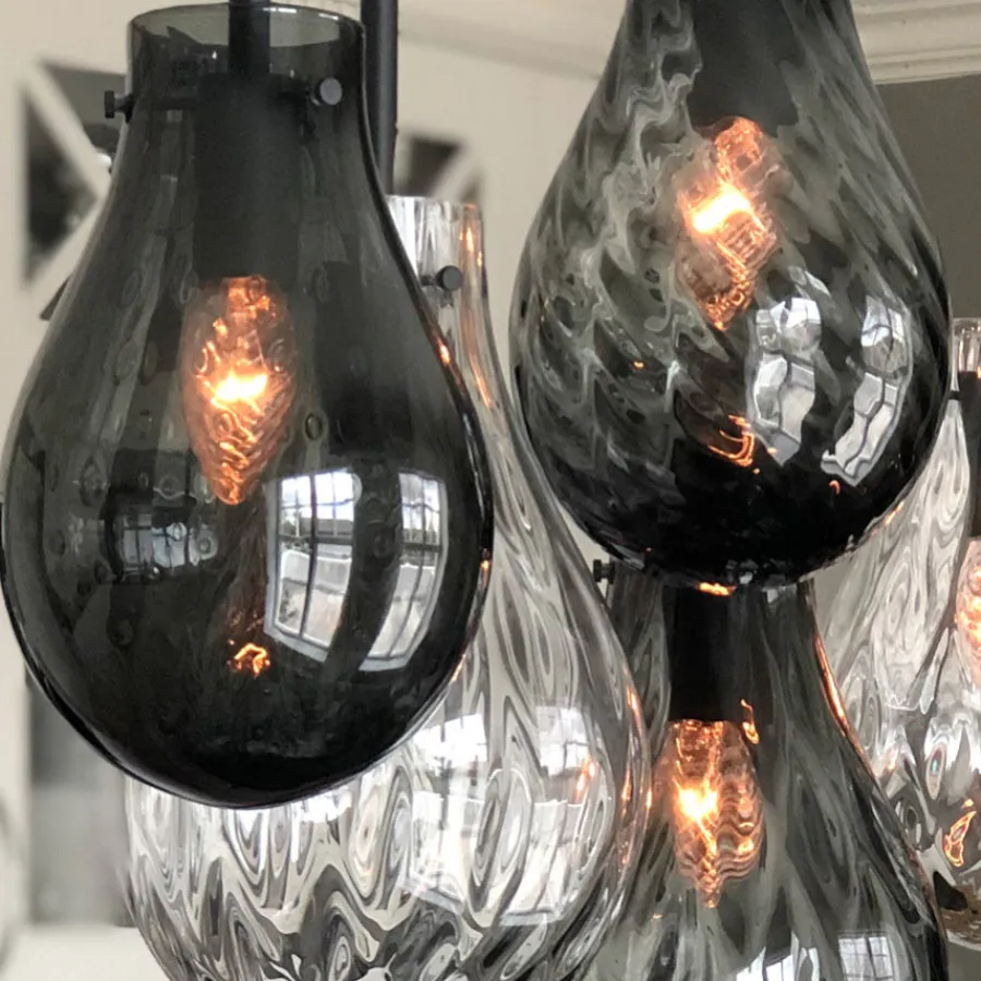 HADELAND GLASSVERK AS Taklamper|Dråpe-DOBBELTOPTIKK RØKGRÅ 230MM