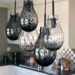 HADELAND GLASSVERK AS Taklamper|Dråpe-DOBBELTOPTIKK RØKGRÅ 230MM