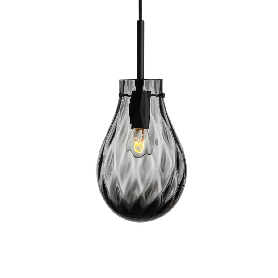 HADELAND GLASSVERK AS Taklamper|Dråpe-DOBBELTOPTIKK RØKGRÅ 230MM