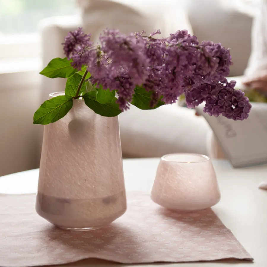 HADELAND GLASSVERK AS Lyslykter Og Lanterner-DUGG LYSLYKT 9 CM ROSA
