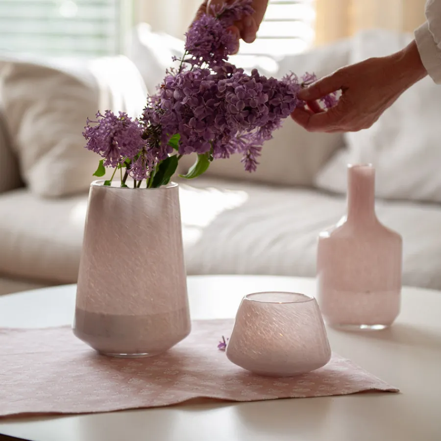 HADELAND GLASSVERK AS Lyslykter Og Lanterner-DUGG LYSLYKT 9 CM ROSA