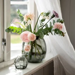 HADELAND GLASSVERK AS Vaser-ELLA VASE 22 CM RØKGRÅ Røkgrå