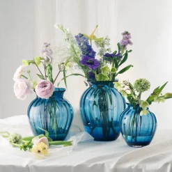 HADELAND GLASSVERK Vaser-EMILY VASE 26,5 CM BLÅ OPTIKK