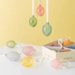 HADELAND GLASSVERK AS Påskepynt-GLASSEGG HENG OPTIK FROSTET 5 PK.