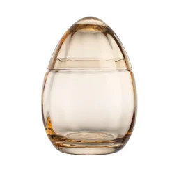 HADELAND GLASSVERK AS Påskepynt-GLASSEGG MED LOKK KLAR GUL 15 CM