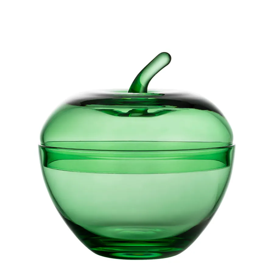 HADELAND GLASSVERK AS Julepynt-GLASSEPLE M/LOKK GRØNN 13,5 X 12,3 CM Grønn