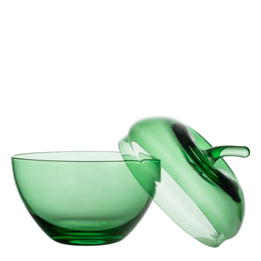 HADELAND GLASSVERK AS Julepynt-GLASSEPLE M/LOKK GRØNN 13,5 X 12,3 CM Grønn