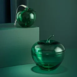 HADELAND GLASSVERK AS Julepynt-GLASSEPLE M/LOKK GRØNN 13,5 X 12,3 CM Grønn