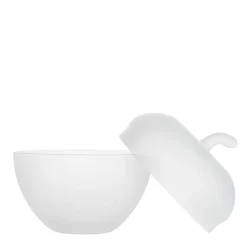 HADELAND GLASSVERK Julepynt-GLASSEPLE M/LOKK HVIT FROSTET 13,5 X 12,3 CM