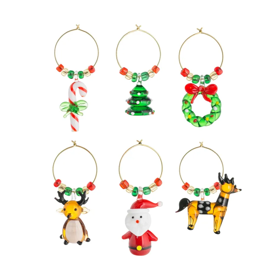 HADELAND GLASSVERK Julepynt-GLASSMARKØR JULEMOTIV 6 PK