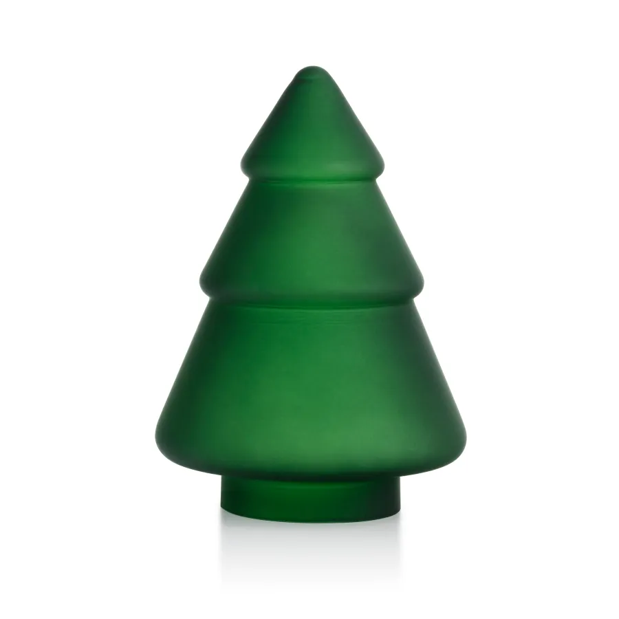HADELAND GLASSVERK Julepynt-GLASSTRE FROSTET GRØNN 9,8 CM