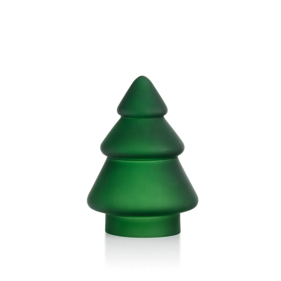 HADELAND GLASSVERK Julepynt-GLASSTRE FROSTET GRØNN 12,7 CM
