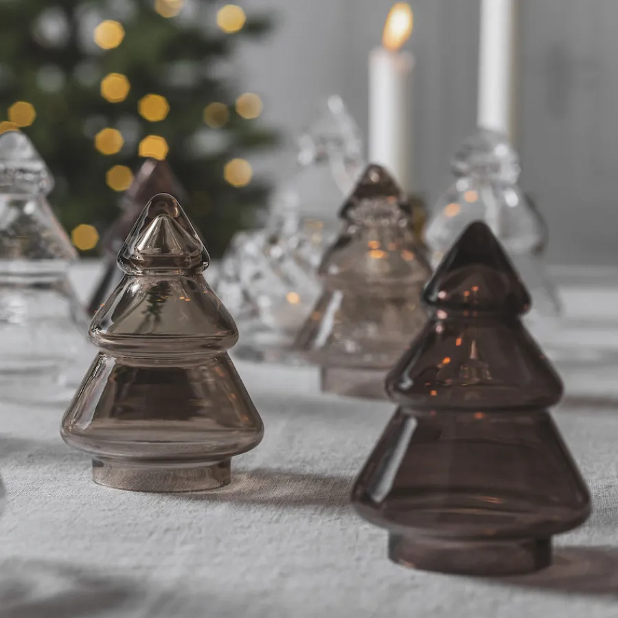 HADELAND GLASSVERK AS Julepynt-GLASSTRE GLATT MØRK 9,8CM Kakao